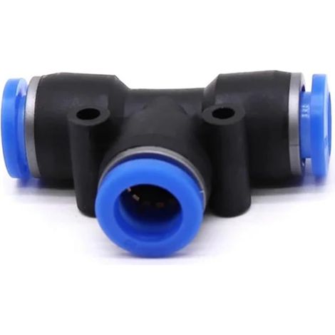 Paquete de 100 racores neumáticos en T de conexión rápida de PE/PEG para tubos de plástico en forma de T de 4/6/8/10/12 mm (PE-8). (1/5)