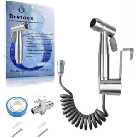en acier inoxydable Douchette bidet Pulvérisateur de WC – Bidet pour une hygiène intime et bassin lit Vaporisateur (Bidet (Ensemble complet) Chrome) - (1/5)