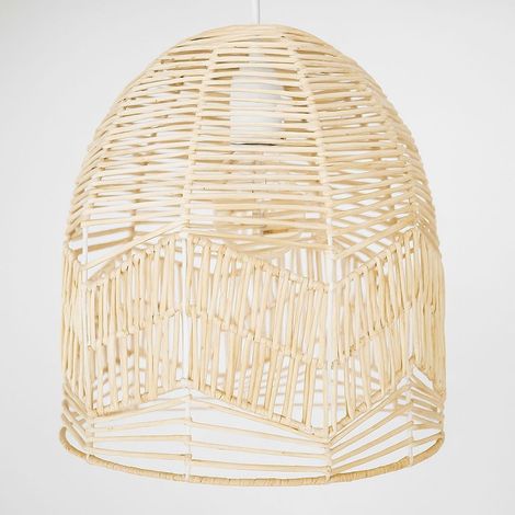 Lámpara Colgante De Mimbre "NORMA" - Ø35cm - E27 - Blanco