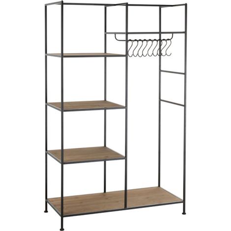 Étagère & Penderie en Métal "Rack" 180cm Noir (1/5)