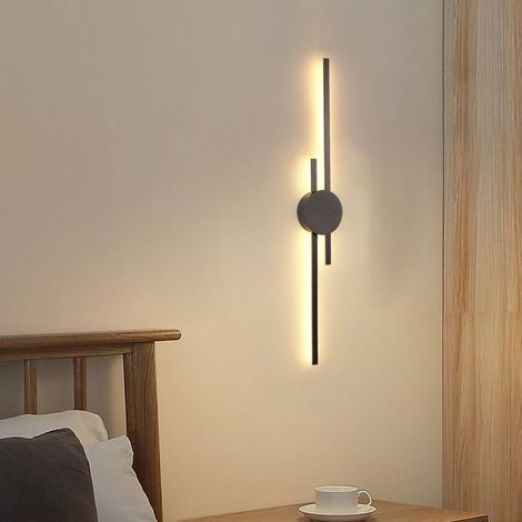 60cm Lignes LED Applique Murale Industrielle Simple Lumière Chaude Lampe Murale en Métal Luminaire pour Lavabo Escalier Salon Noir 1pcs (1/5)