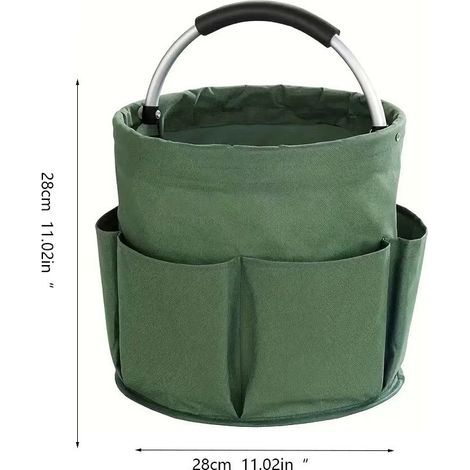 Cleaning supply organizer with handles, storage bags, foldable storage baskets, cleaning supply boxes, portable multi-cleaning bucket bags, suitable for home/garden (green). (1/5)