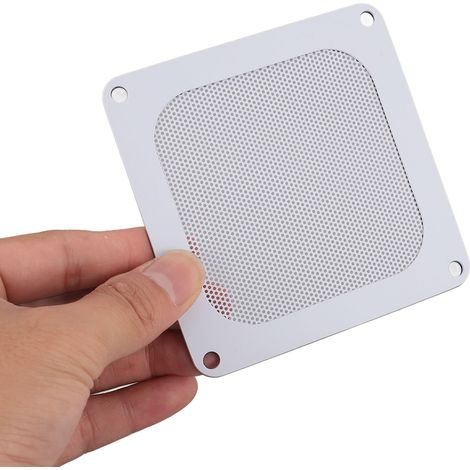 Protezioni per ventole di computer in PVC (set da 4) con cornice magnetica, rete antipolvere per dissipatori PC, 9,3 x 9,3 cm, bianche (1/5)