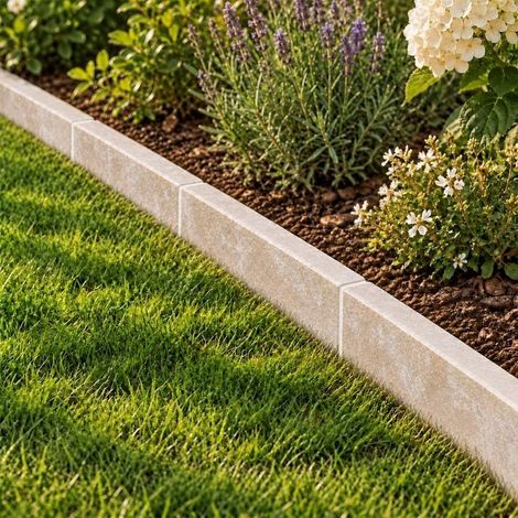Bordure de jardin Travertin Beige Mix - 30x10x5 cm - À l'unité - Ti'ma Stone