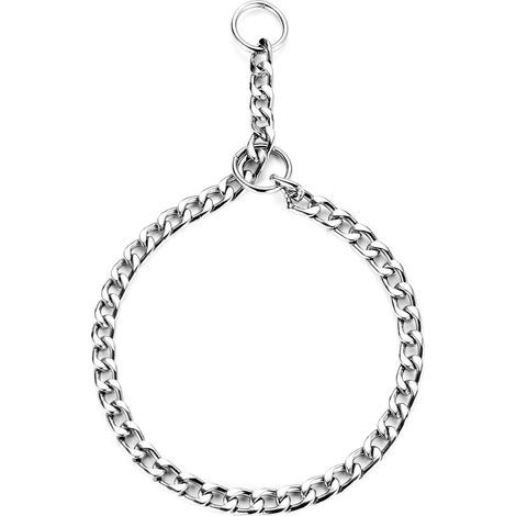 Collier Dressage Chien - Chaîne Métallique Réglable en Acier Chromé - Pour Chiens Moyens à Grands - 3.5 mm x 60 cm - 1 Pièce (1/5)