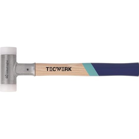 Schonhammer L.355mm Kopf-D.35mm Hickory rückschlagfrei hart Nyl.weiß TECWERK (1/3)