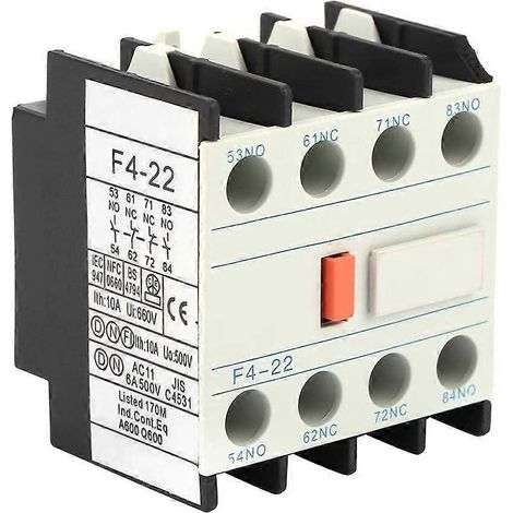 Bloc de contacts auxiliaires pour contacteur CA CJX2, 2 NO 2 NF, contacteur CA LADN22, modèle Schakelaar F4-22 (1/5)