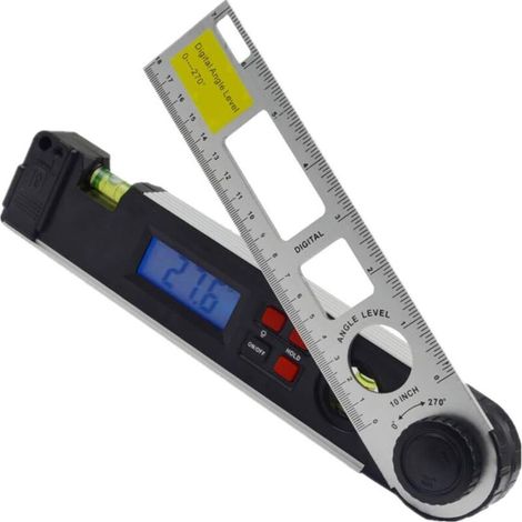 LangRay Mesureur d'angle 0-270 °, Niveau laser avec affichage numérique, niveau avec rétroéclairage LED, Rapporteur numérique (1/5)