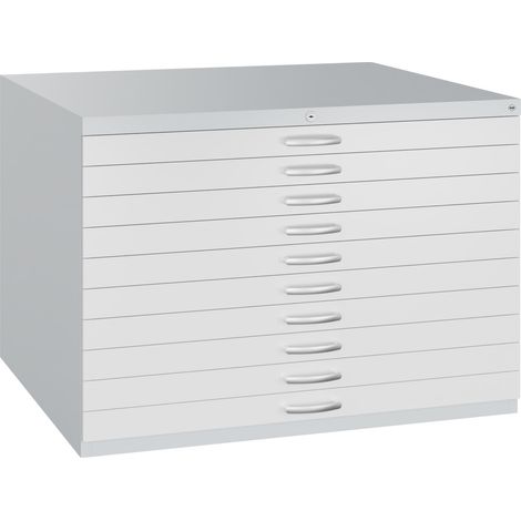 C+P Flachablageschrank Serie 71007200, H760xB1100xT765mm, 7035/7035 (1/5)