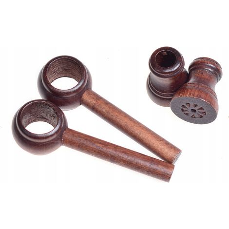 Supporto singolo in legno per asta per tende, diametro 28 mm, mogano, 2 pezzi, classico (1/5)
