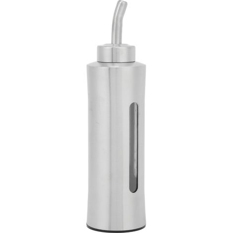 Lot d'6 bouteilles doseuses en acier inoxydable 304 pour huile d'olive et vinaigre, bec verseur, fenêtre transparente pour cuisine maison restaurant (1/5)