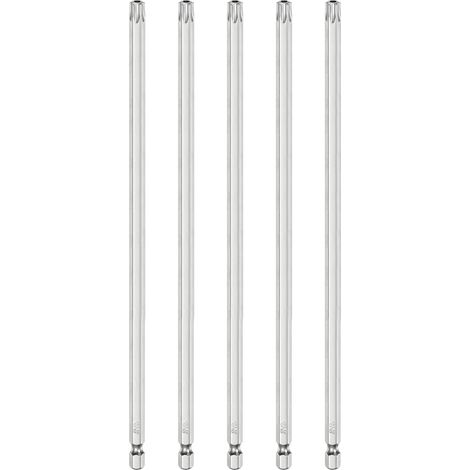 5Pcs T40 Embout Tournevis Torx 1/4" Hex Shank Longueur 8" (200mm) (1/5)