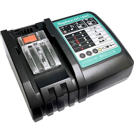 Chargeur de batterie de rechange 14,4 V-18 V 5,0 Ah pour taille-haie Makita DUR181Z Prise UE DC18RC 3 A (avec USB) (1/2)