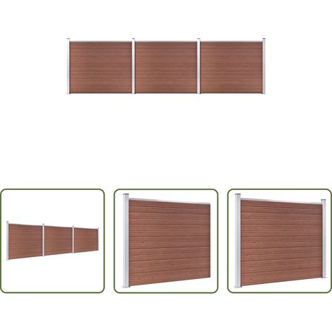 WPC Zaun -  Zaunelement Set WPC 526x146 cm Braun
