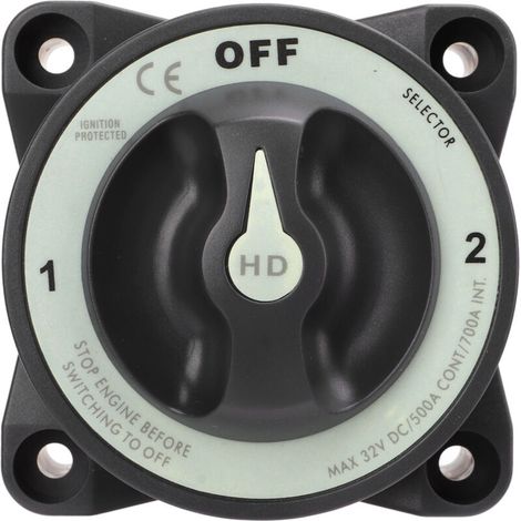 Interrupteur de déconnexion de batterie 500A 3 positions Interrupteur principal de coupure de courant Protection d'allumage étanche IP66 pour bateau de camping-car (1/5)