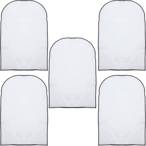 Fundas protectoras para camisas, trajes y chaquetas, 60 x 100 cm, 5 unidades (borde negro, sin cremallera) (1/4)