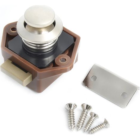(Brun) Ensemble de 10 verrous à bouton-poussoir pour camping-car, loquets de tiroir d'armoire, quincaillerie (1/5)