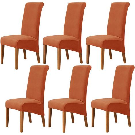 Housse de Chaise XL Salle à Manger 6 pieces Extensible Couverture de Chaises Dossier Haut Amovible et Lavable Housses de Chaises,L (1/5)