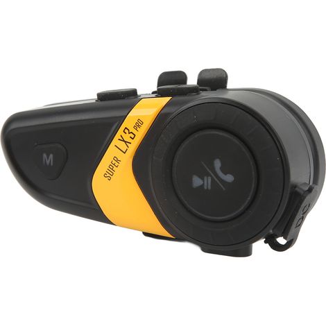Motorradhelm-Bluetooth-5.0-Headset mit 500 m Reichweite, universeller Gegensprechanlage und Freisprechfunktion, gelbes Headset, Kommunikationssystem (1/5)
