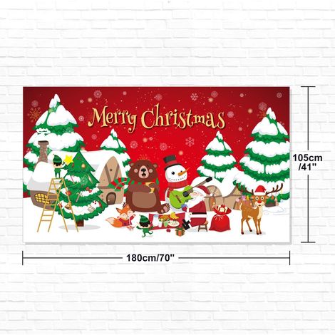 Weihnachtsbanner, extra großes Weihnachtsschild, 180 x 115 cm, Weihnachtshintergrund