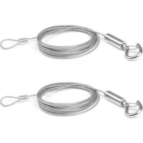 2Pcs x 2M en Câble de Acier Inoxydable Bet Crochet Corde pour Vêtements/Lumières/Photos Max Stand 30KG (1/5)