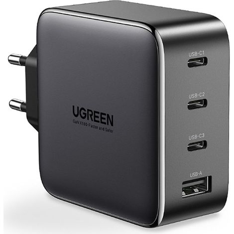 UGREEN USB-A+3xUSB-C 100W GaN Tech Fast Wall Charger EU Black Ladegeräte -Universal- (1/5)
