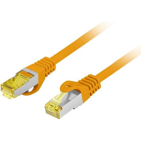 Cordon de brassage Lanberg S/FTP cat.6A 1,5m LSZH CU fluke passé orange (1/4)