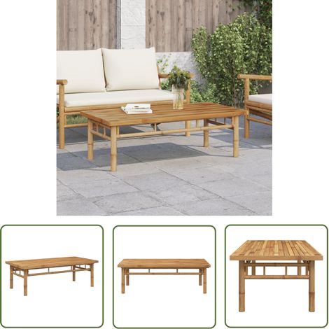 The Living Store Table basse 110x55x35 cm bambou - Table Basse - Meuble Salle Séjour - Mobilier Intérieur - Table D'appoint - Table Design (1/5)