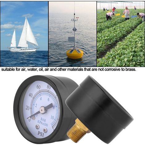 Manometer TS-40-10bar 0-160psi 0-10bar 1/8" NTP (1/5)