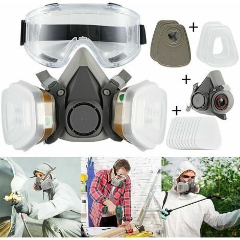 FLITI Half-Face Gas Mask 6200 Dust Respirator Silicone Filter 6001 Chemical Protection Painting Welding DIY 17 in 1 (1/5)