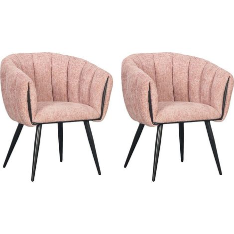 BOBOCHIC - Lot de 2 chaises ADA tissu velours Rose (1/5)