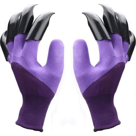 Une paire de gants de jardinage à griffes pour creuser, planter et désherber — Gants de jardinage durables pour hommes et femmes, faciles à utiliser, imperméables, à huit griffes.