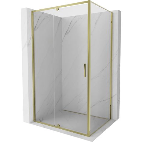 Mexen Exo cabine de douche pivotante 145 x 120 cm, transparente, dorée - 819-145-120-50-00 (1/3)