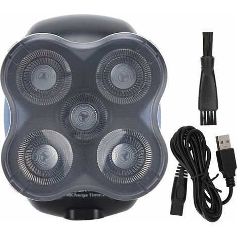 Rasoir électrique homme rechargeable étanche, tondeuse barbe 5 têtes rotatives coupe-rasage précision (1/5)
