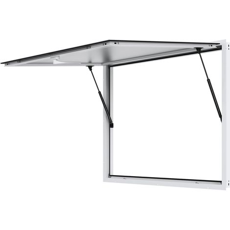 VEVOR Fenetre de concession, 1220 x 915 mm, fenetre de service pour camion de restauration en alliage dealuminium avec porte a auvent et crochet de traction, pour remorque de concession, jusqua 85º (1/5)