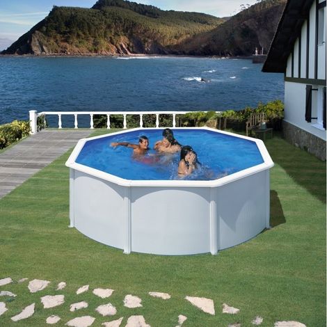 Piscina elevada Gre Wet circular chapa blanca depuradora 350x120 (1/4)
