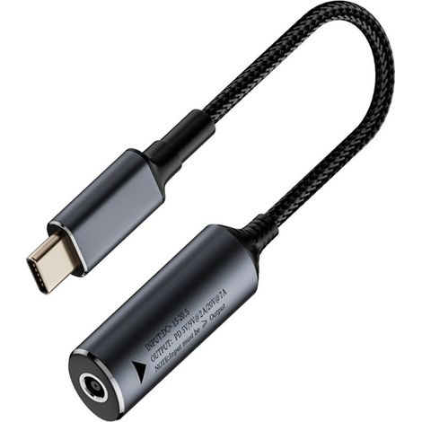 Adaptateur de câble court 4506 DC Femelle vers USB-C Mâle 140W - Solution d'alimentation et de connectivité