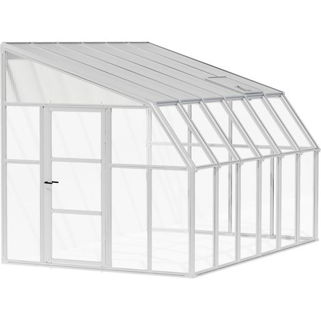 Palram – Véranda Sun Room 260x258 cm blanche – Structure en résine et aluminium – Panneaux polycarbonate double paroi – Résistante aux UV