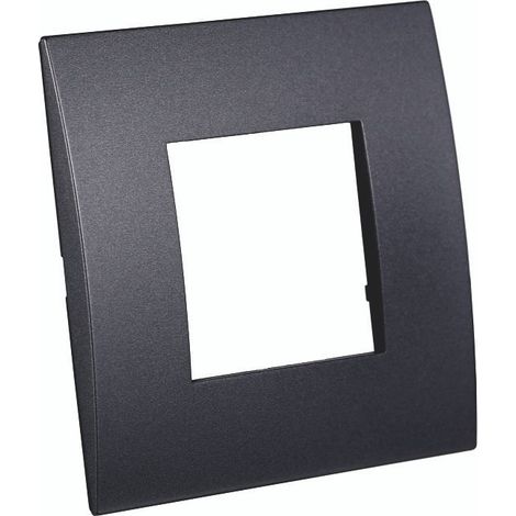 Placca 2 moduli 502 in plastica acciaio scuro compatibile anche con Vimar Arké (1/3)