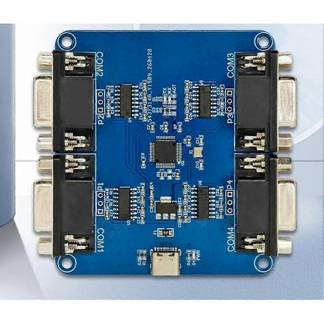 Módulo adaptador USB a RS232 de 4 canales para placa de evaluación de chips serie CH344Q (1/5)