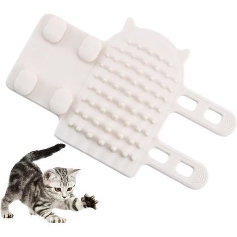 Brosse murale pour chat - Brosse d'angle en silicone - Auto-toilettage - Installation facile - Massage (1/4)