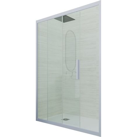 Duschtür gleittür pvc  cm Klarglas Vintage-Blau Deco