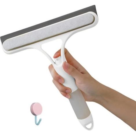 3 en 1 Raclette de Douche, Raclette de Salle de Bain avec Brossage et Vaporisateur pour Carrelage, Miroir, Fenêtre,Matériel Silicone (1/4)