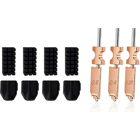 Kit de 3 pièces pour buse à changement rapide Flashforge AD5X 0,25/0,4/0,6 mm avec 4 chaussettes en silicone et 4 brosses (1/5)