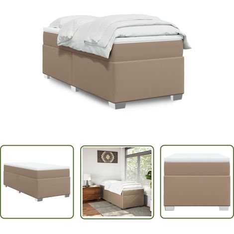 vidaXL Boxspringbett Matratze Cappuccino-Braun 100x200cm Kunstleder (1/5)