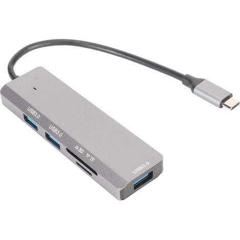Hub USB 3.0 5 Gbit/s, 3 ports USB-A + lecteur de carte mémoire, Plug and Play, hub Type-C portable pour ordinateur portable (1/5)