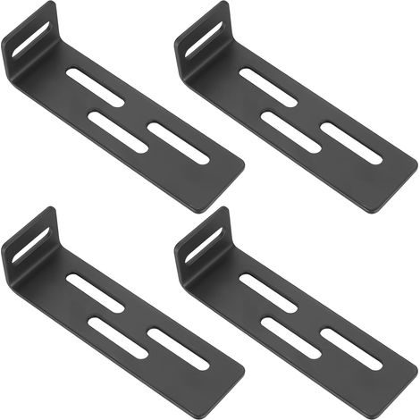 4 Pcs Supports d'angle Réglables avec 4 Fentes, Equerre d'assemblage, Equerre de Fixation Metal en Forme de L, Équerres de Fixation, Connecteurs Supports à Angle pour Meubles en Bois, 150x40x45 mm (1/5)