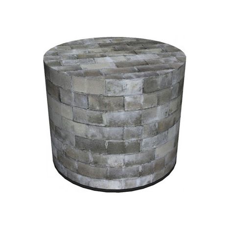 Dekorativer Pouf, Bertoni, Urban-Print – runder Pouf für Wohnzimmer und Flur, 40 cm Durchmesser, elegant, mit Reißverschluss, waschbar (1/3)