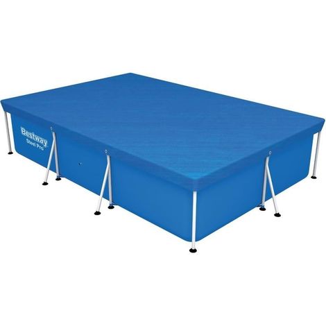Couverture de piscine toutes saisons pour piscines hors sol rectangulaires Steel Pro™ (300 x 201 cm), mesurant 304 x 205 cm. (1/5)