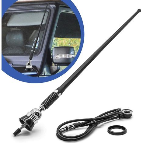Antenne radio voiture AM FM étanche IP66, antenne marine flexible en caoutchouc avec câble 1.37m pour camion, bateau, quad, SSV, yacht et camping-car (1/3)